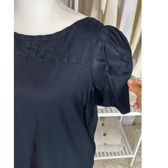 Gap Women's Size 20 Black Puff Sleeve Knee Length Button Back Shift Dress #0522 - Picture 2 of 11